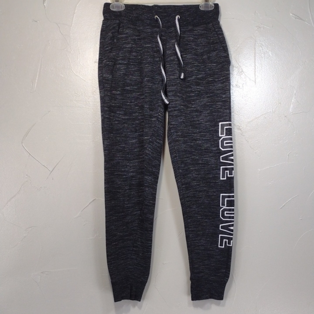 Reflex Charcoal Pull-on Joggers with Vertical "LOVE" Junior's Medium